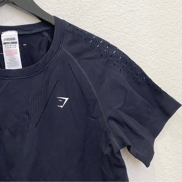 GYMSHARK Energy Seamless Black Short Sleeve T- Shirt Size M - Picture 5 of 10